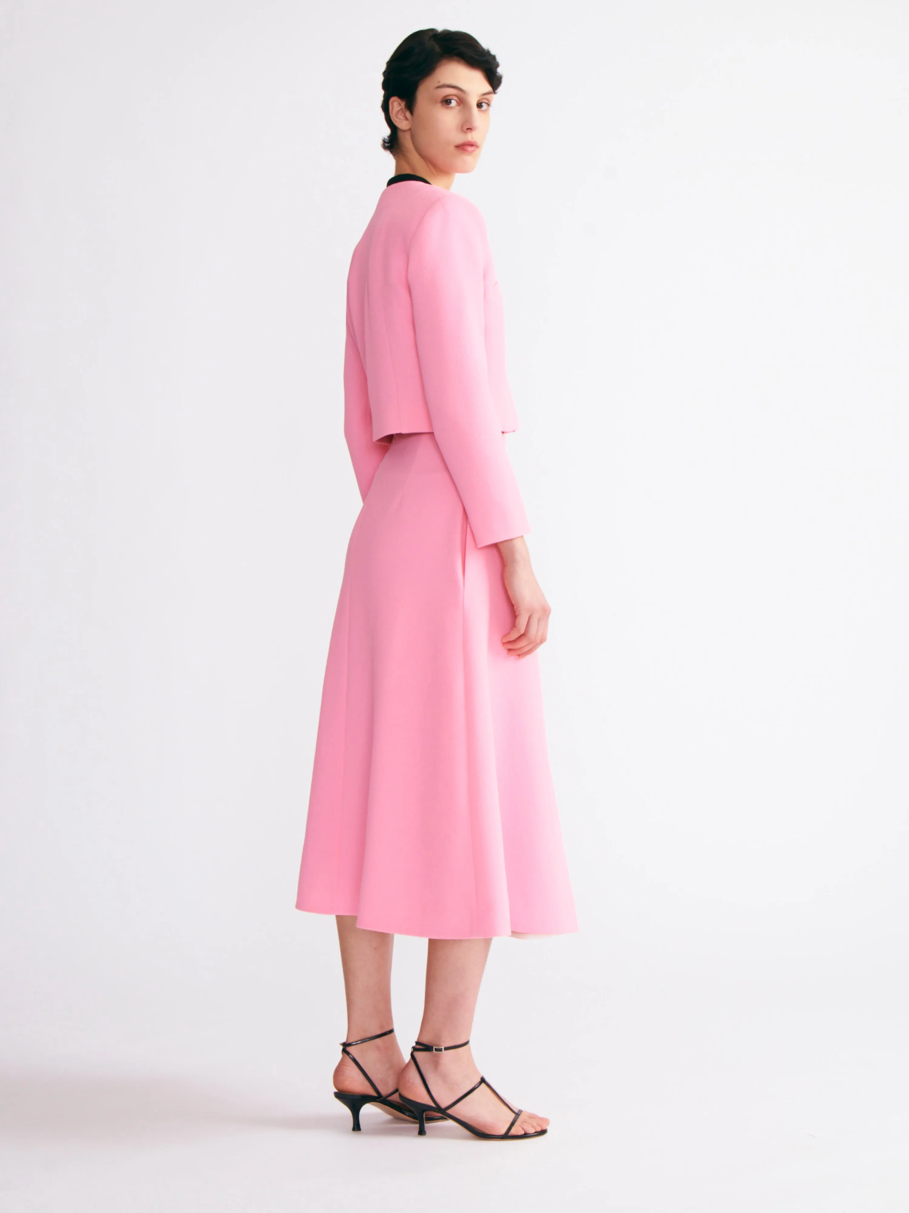 Mirca Jacket In Pink Double Crepe