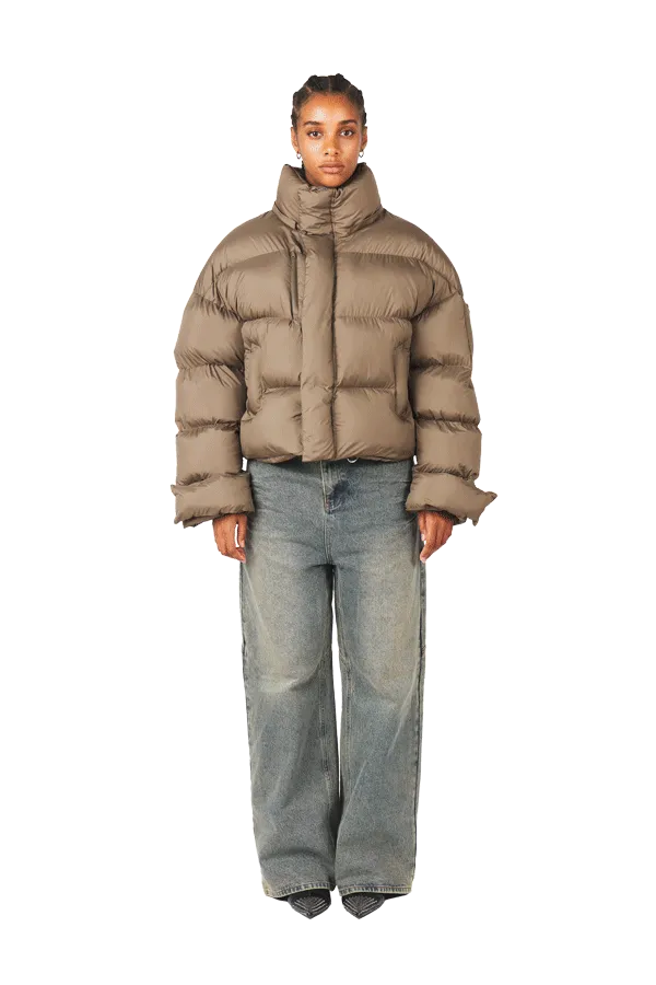 Mud Brown Puffer Jacket