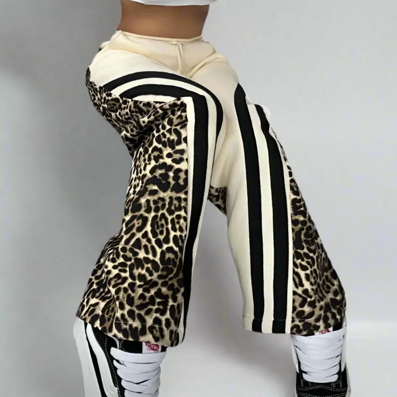 Neutral Cheetah Strip Sweatpants