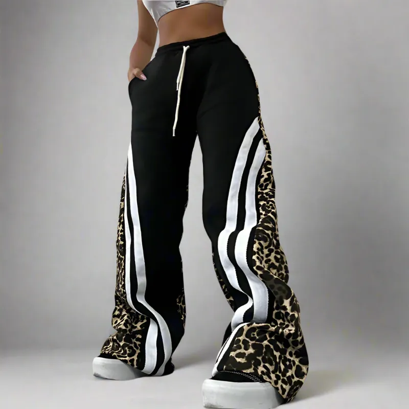 Neutral Cheetah Strip Sweatpants