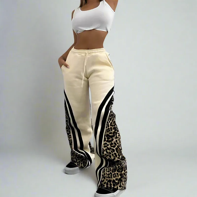 Neutral Cheetah Strip Sweatpants