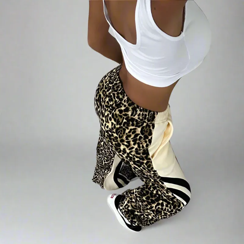 Neutral Cheetah Strip Sweatpants