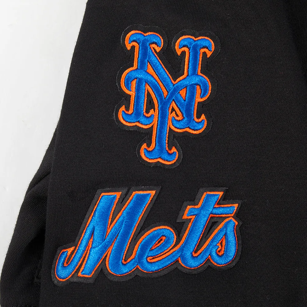 NEW YORK METS CLASSIC LITTLE GIRLS FLC FZ HOODIE (BLACK)