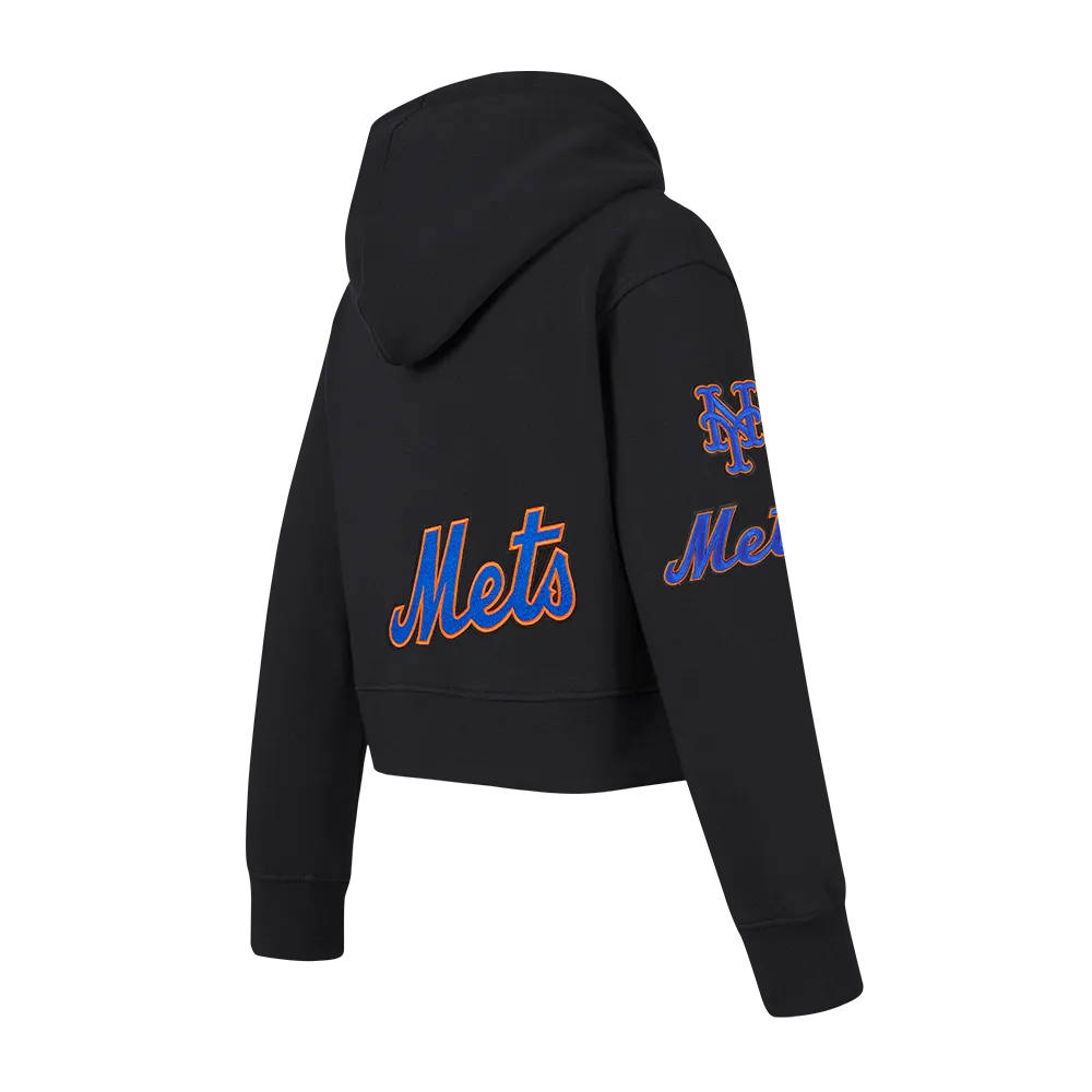 NEW YORK METS CLASSIC LITTLE GIRLS FLC FZ HOODIE (BLACK)