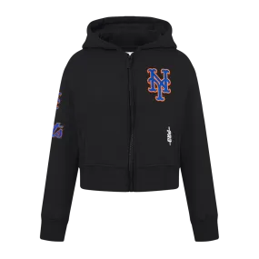 NEW YORK METS CLASSIC LITTLE GIRLS FLC FZ HOODIE (BLACK)