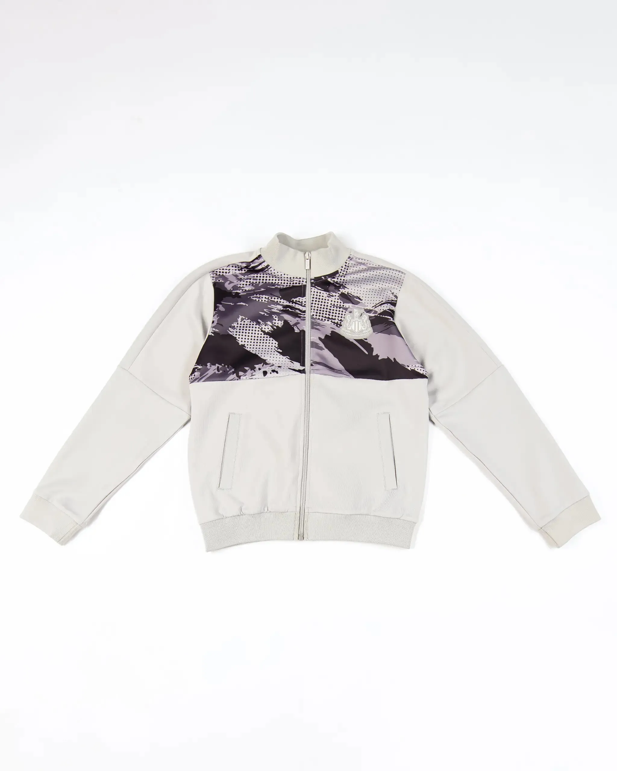 Newcastle United Kids' Grey Camo Poly Track Top