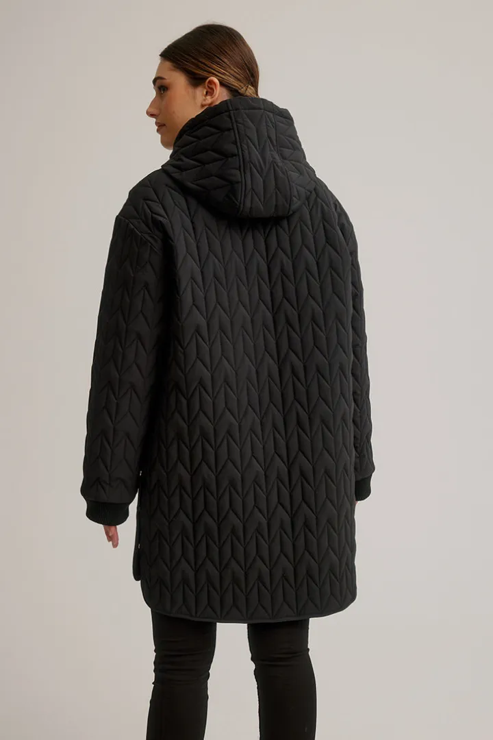 Nikki Quilted Stretch Relaxed Fit Coat