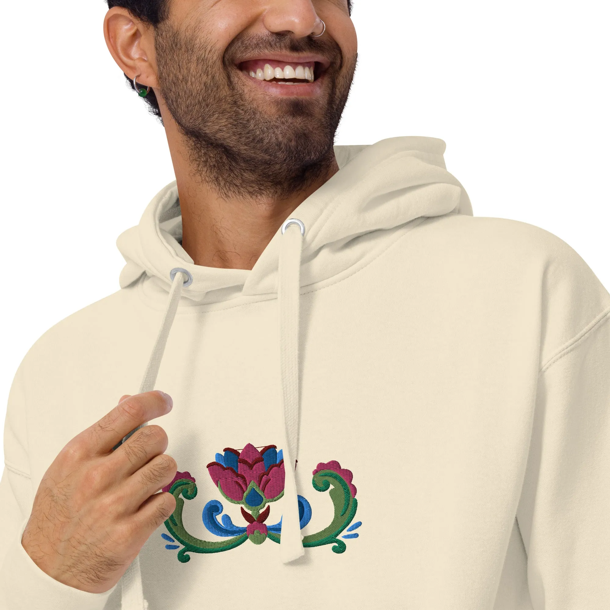 Norwegian Rosemaling Embroidered Hoodie