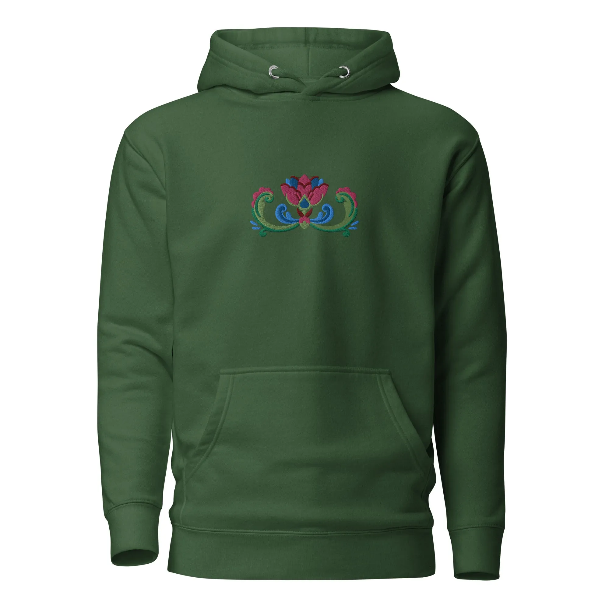 Norwegian Rosemaling Embroidered Hoodie