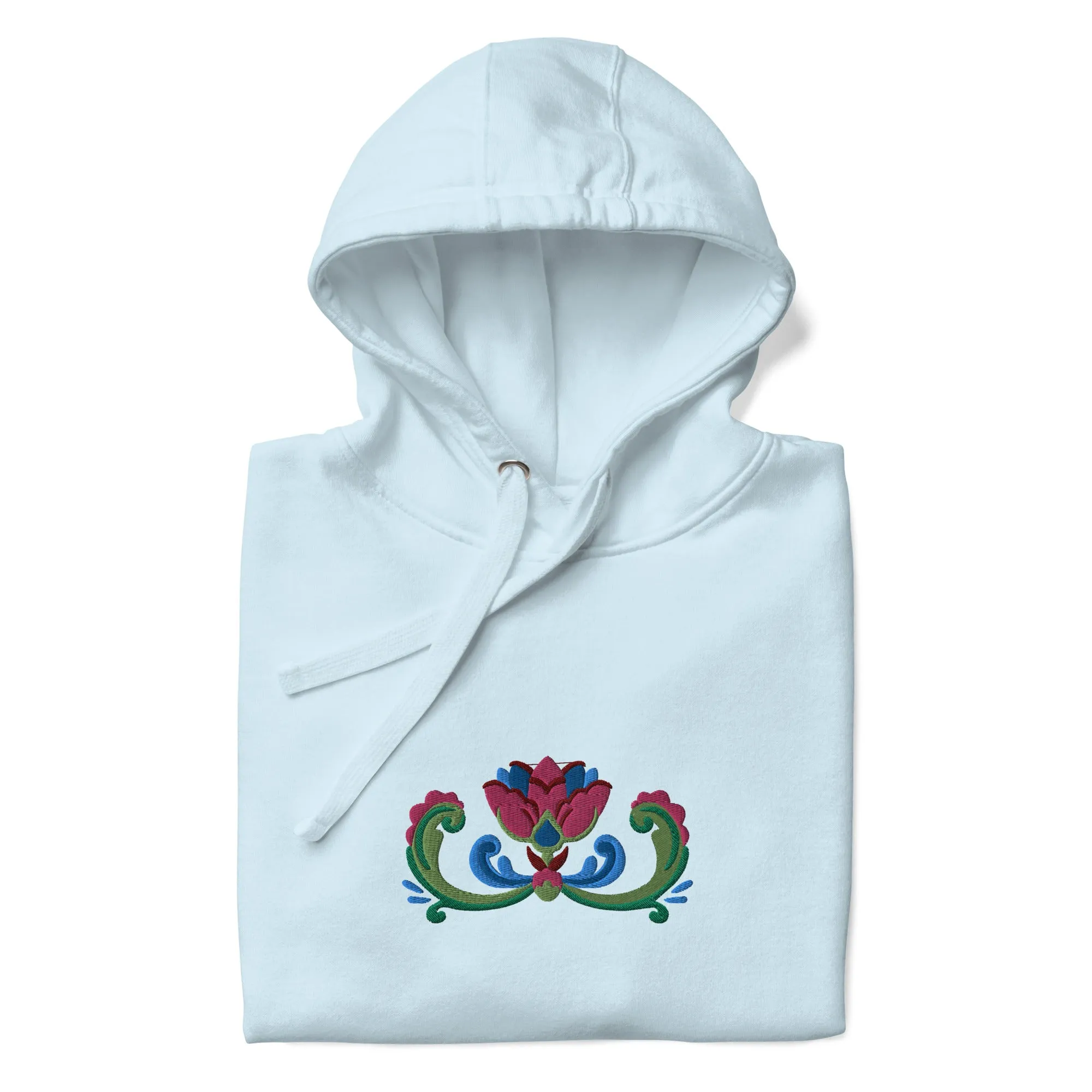 Norwegian Rosemaling Embroidered Hoodie