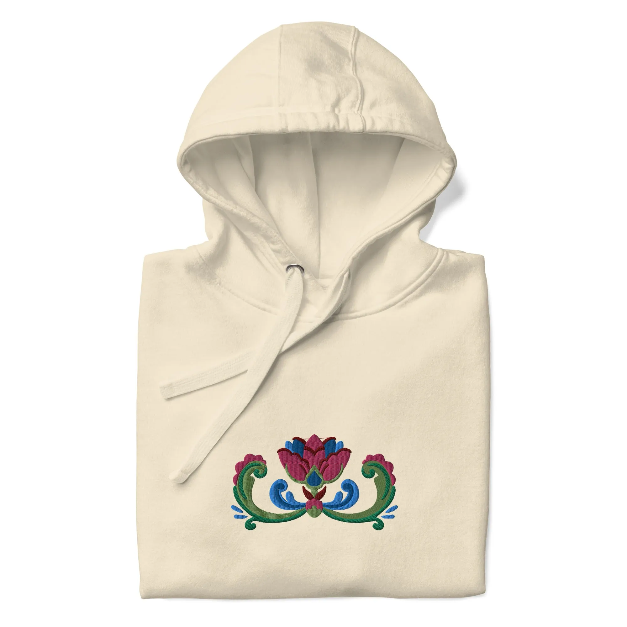 Norwegian Rosemaling Embroidered Hoodie