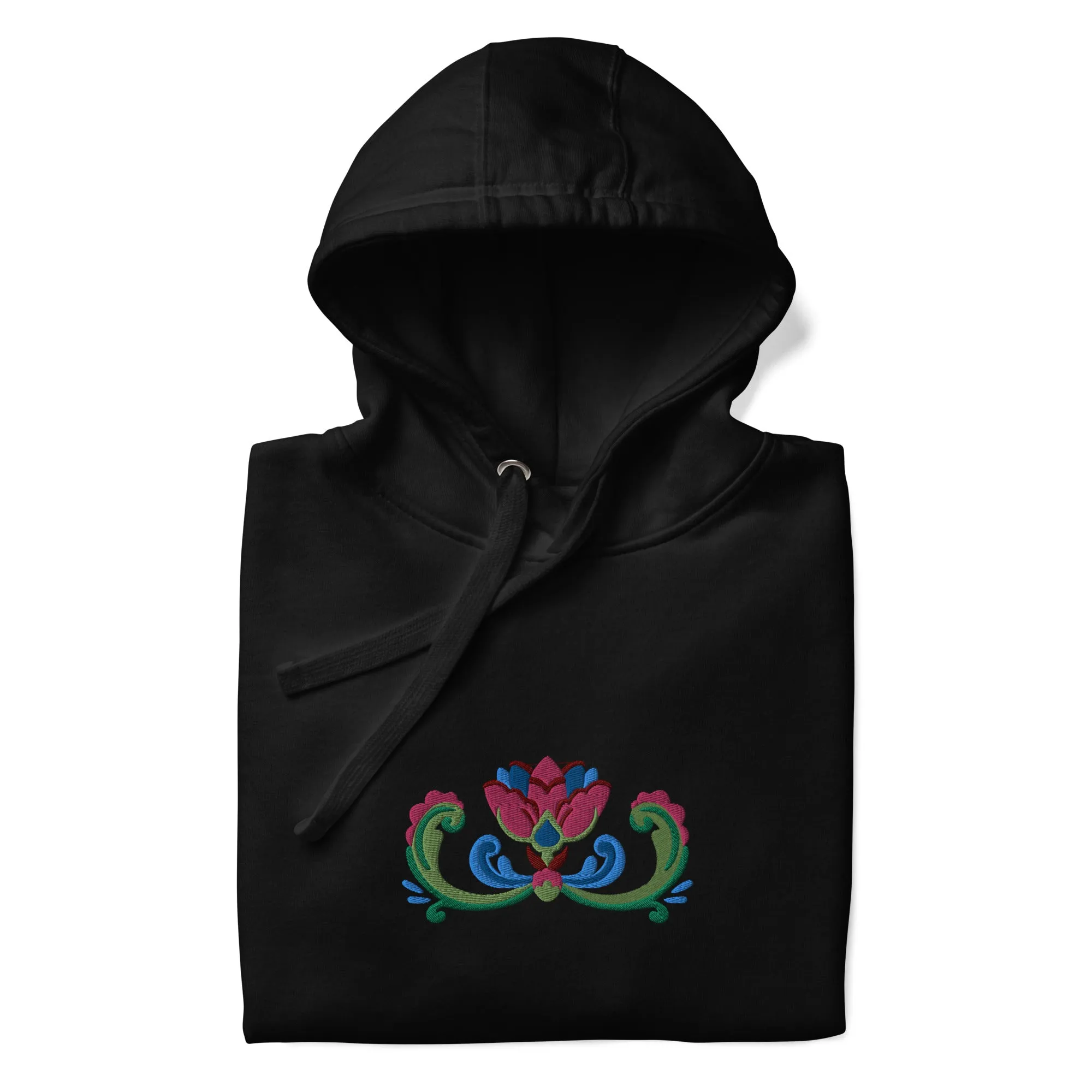 Norwegian Rosemaling Embroidered Hoodie