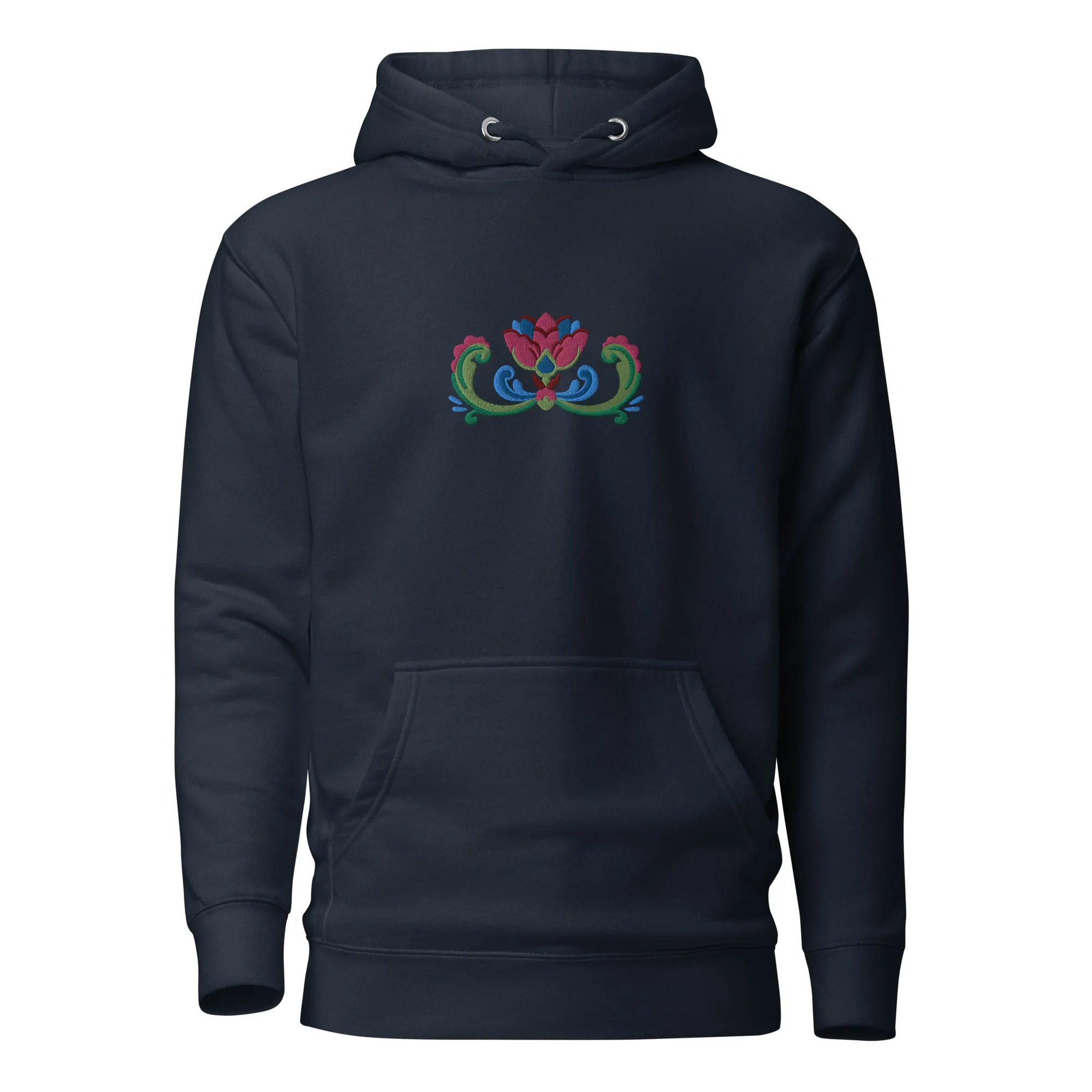 Norwegian Rosemaling Embroidered Hoodie