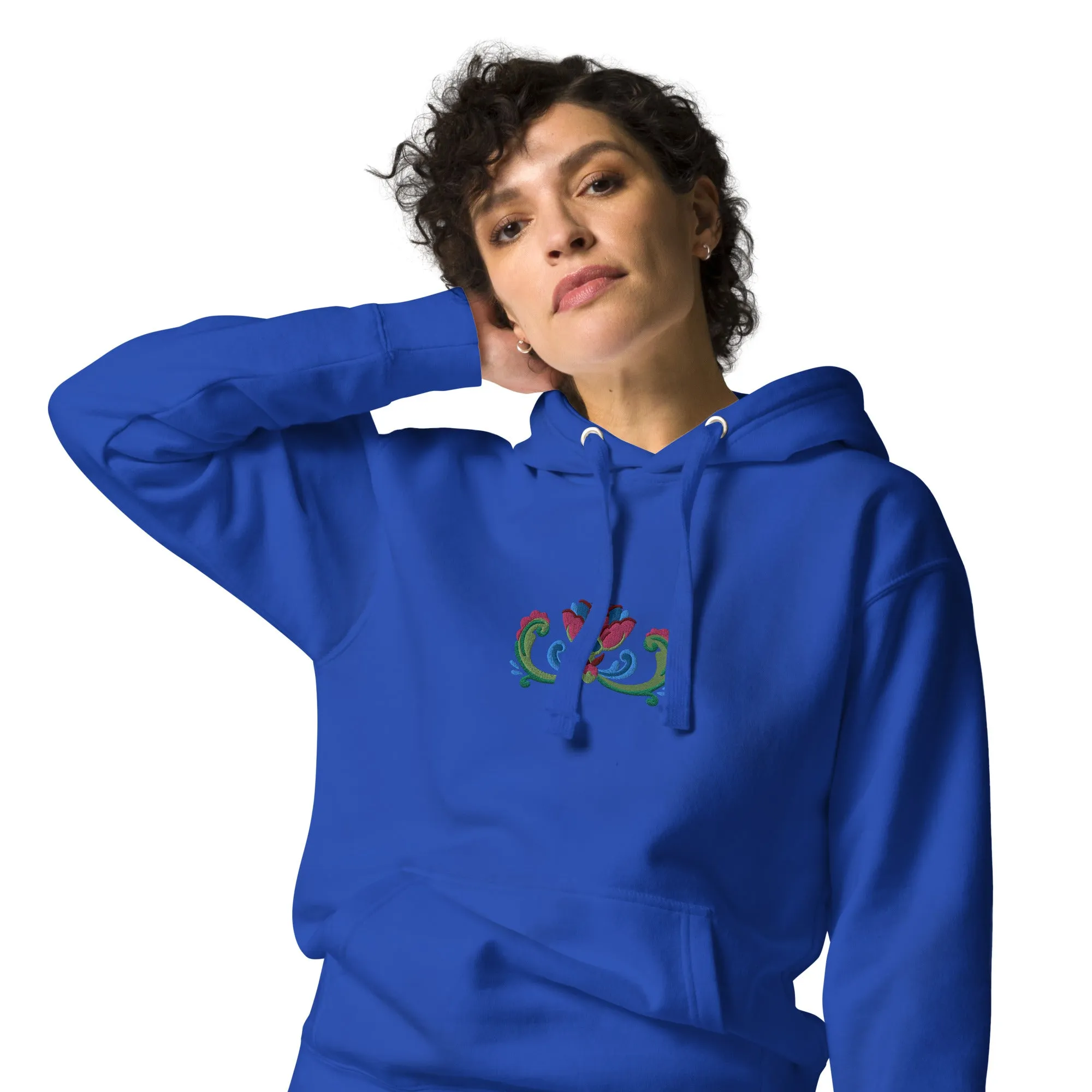 Norwegian Rosemaling Embroidered Hoodie
