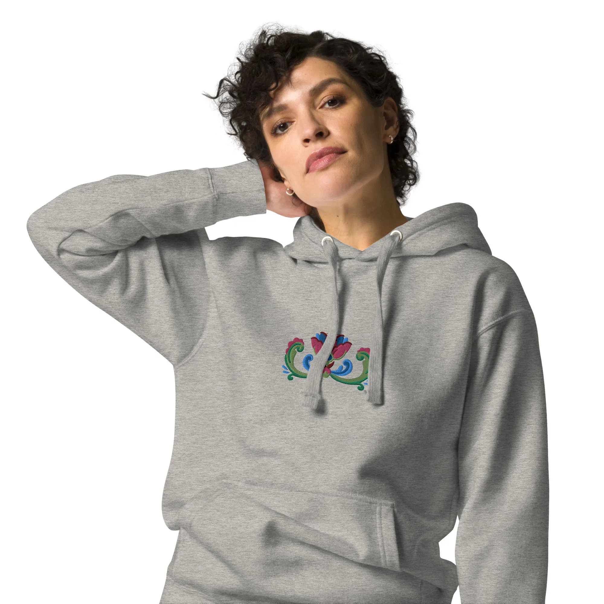 Norwegian Rosemaling Embroidered Hoodie