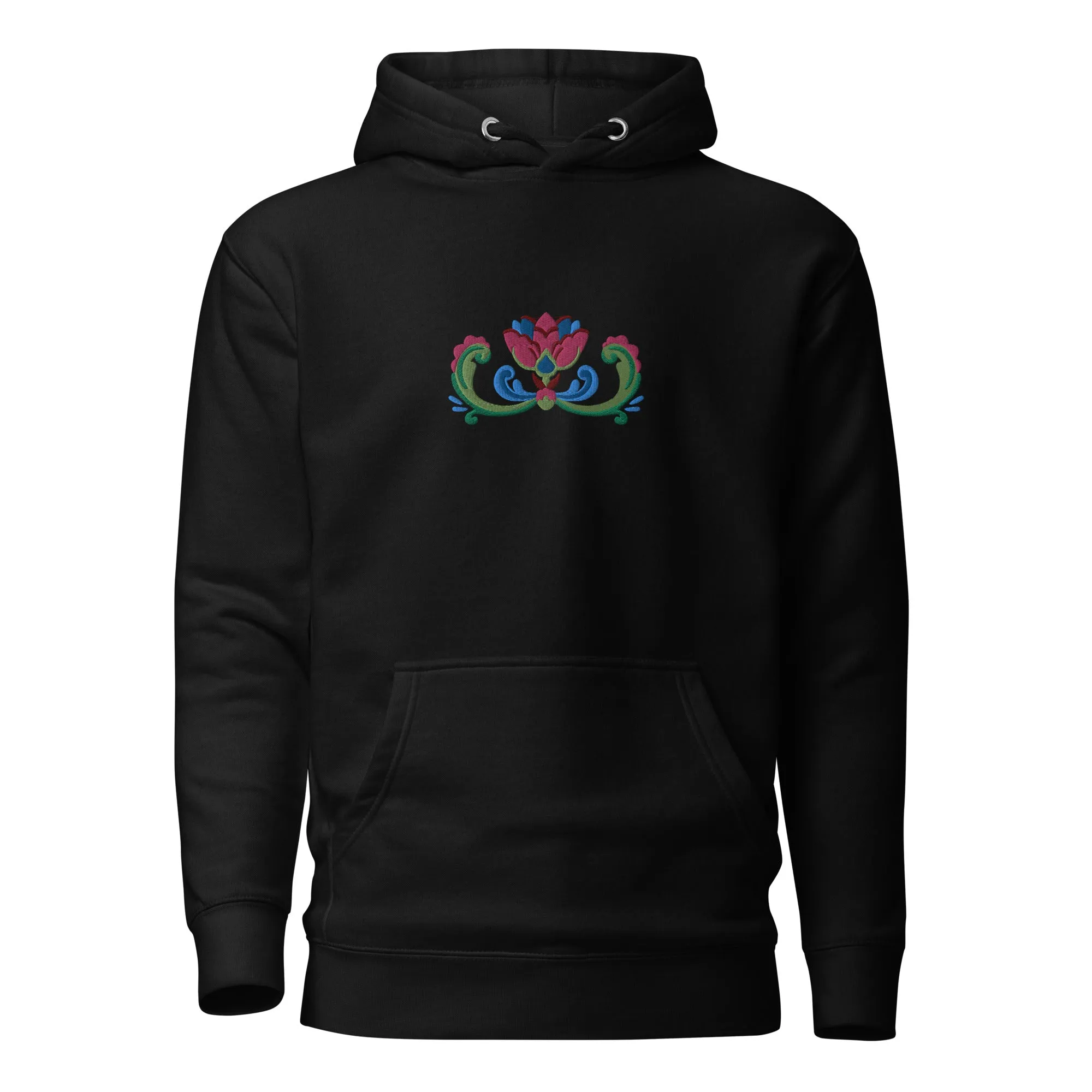 Norwegian Rosemaling Embroidered Hoodie