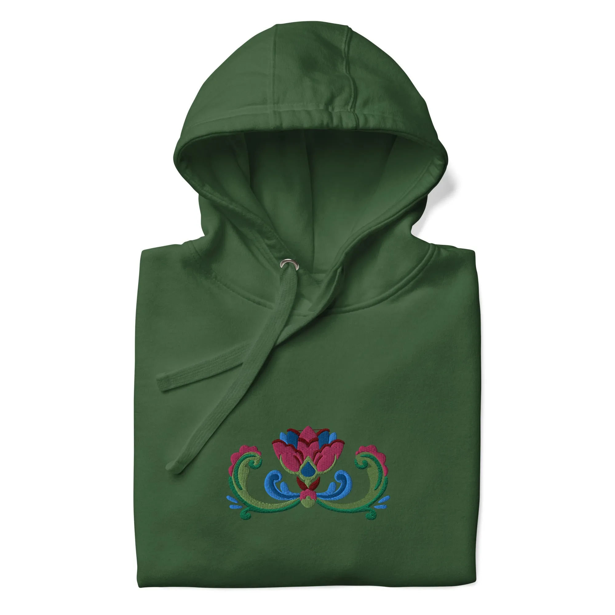Norwegian Rosemaling Embroidered Hoodie