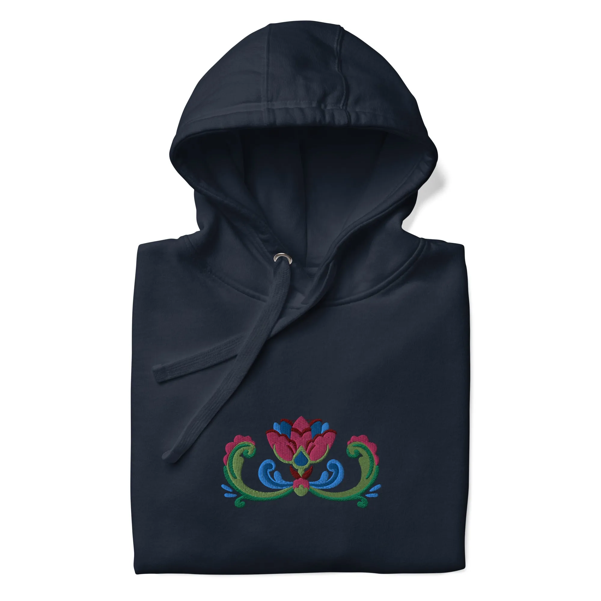 Norwegian Rosemaling Embroidered Hoodie