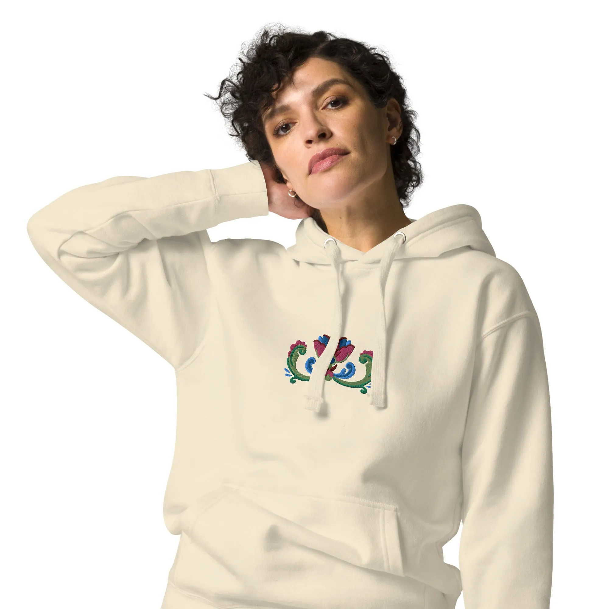 Norwegian Rosemaling Embroidered Hoodie