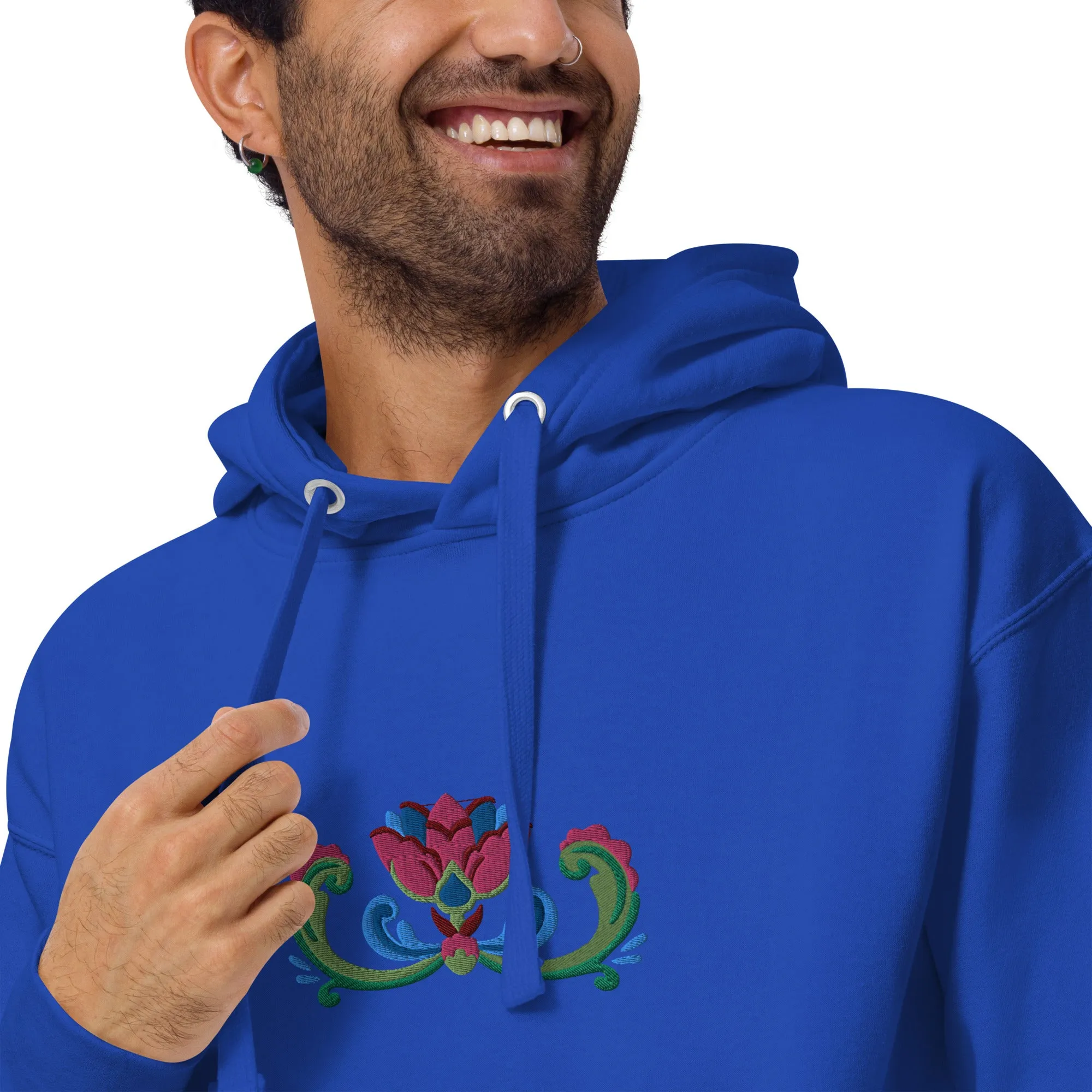 Norwegian Rosemaling Embroidered Hoodie
