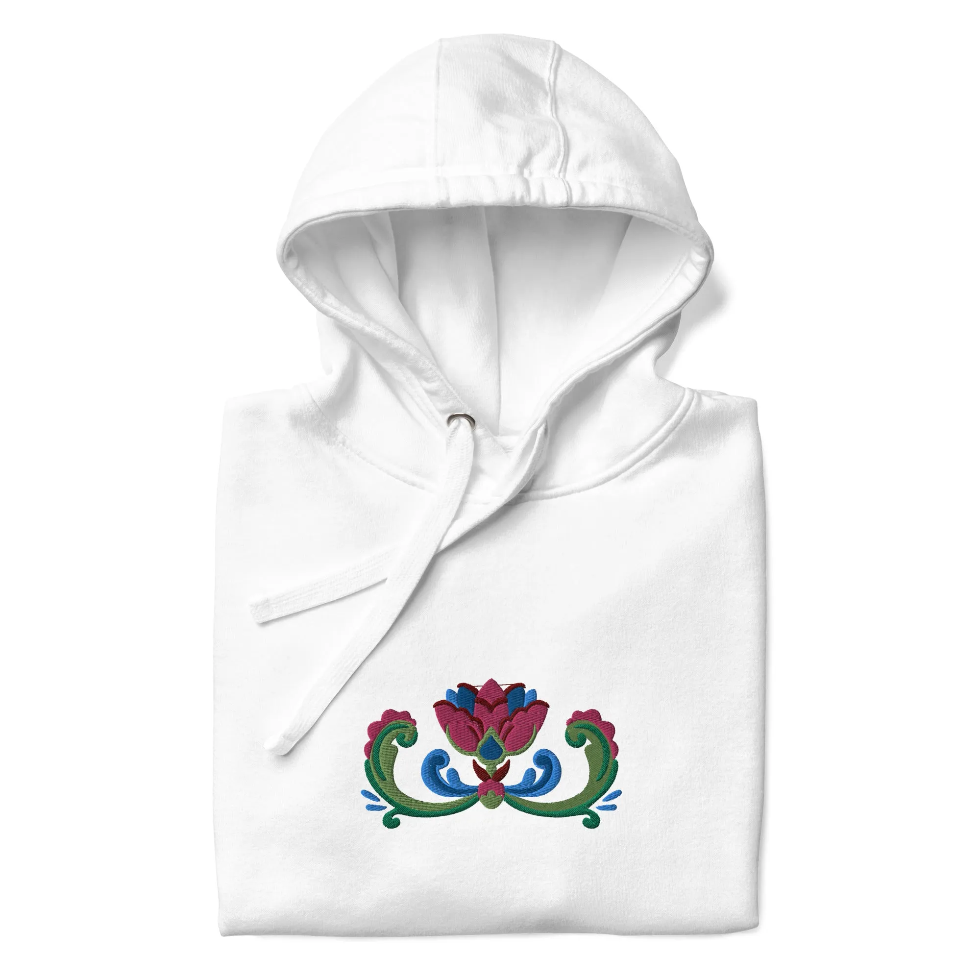 Norwegian Rosemaling Embroidered Hoodie
