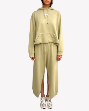 Pale Green Slit Sweatpants