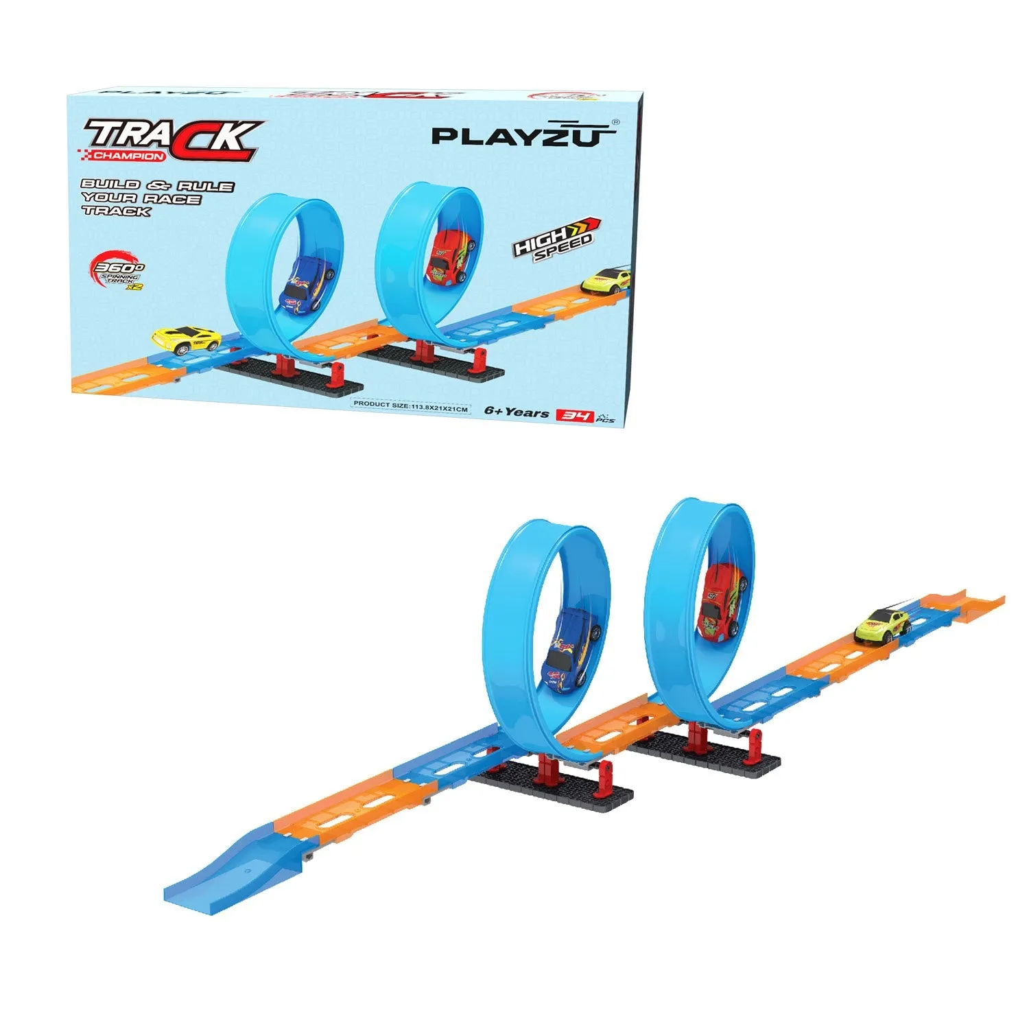 Playzu By Sluban 2 Loop Pull Back Track Set || 6years to 14 Years