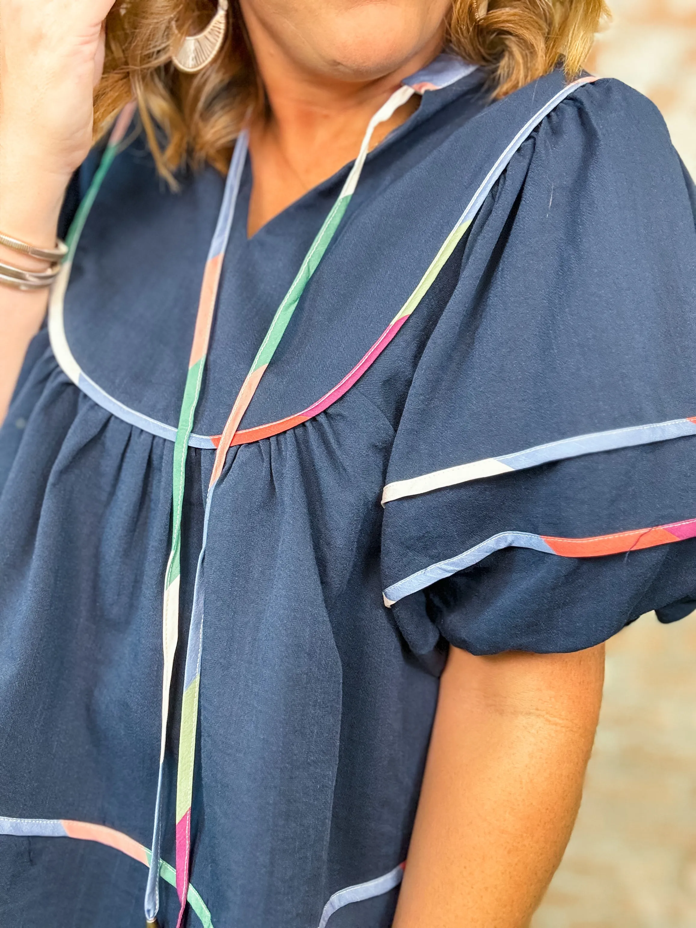 Providence Colorblock Trim Top - FINAL SALE