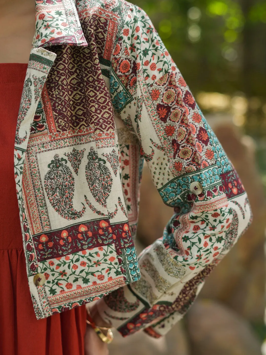 Pure Cotton Fit & Flare Midi Dress with Jacket