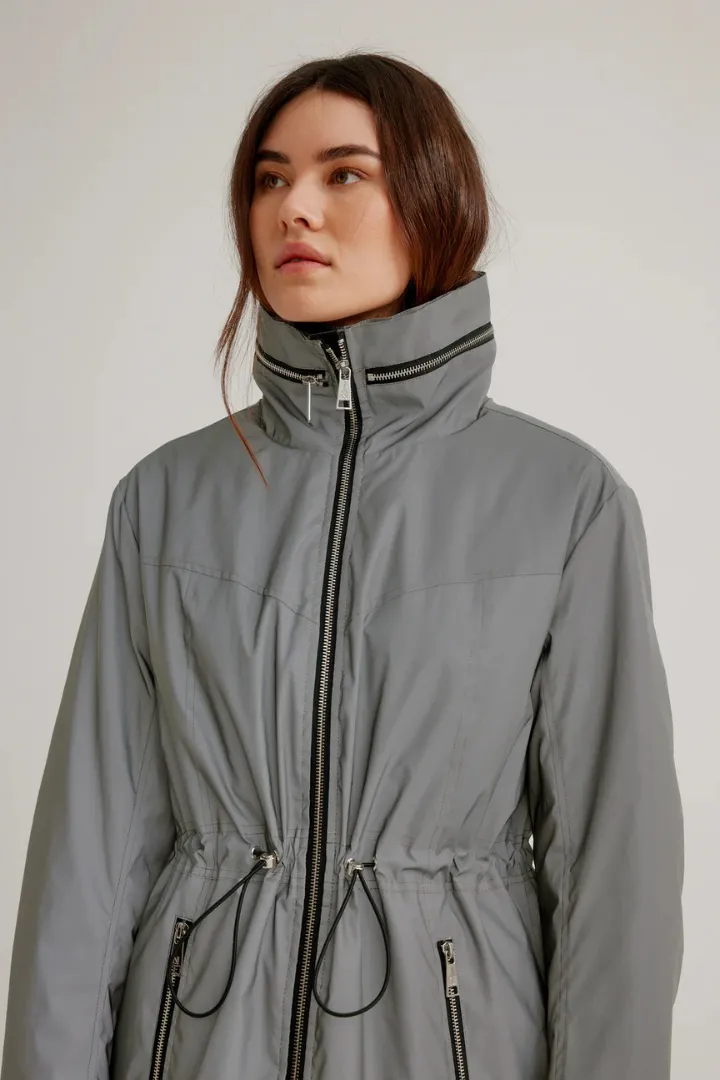 Reflective Anorak with Hidden Hood & Quilted Lining