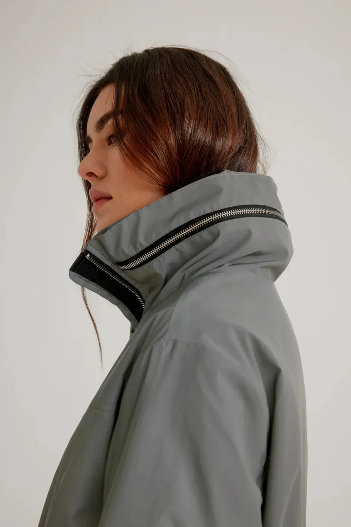 Reflective Anorak with Hidden Hood & Quilted Lining