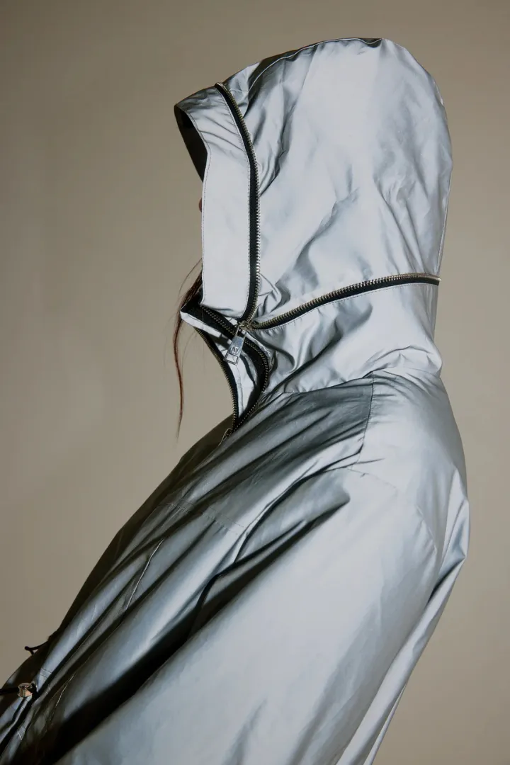 Reflective Anorak with Hidden Hood & Quilted Lining