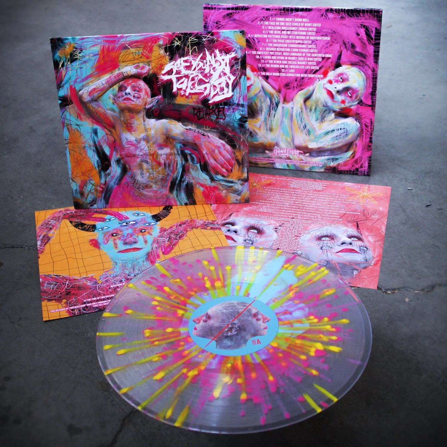 Relapses Ultra Clear & Baby Blue W/ Yellow & Pink Splatter LP