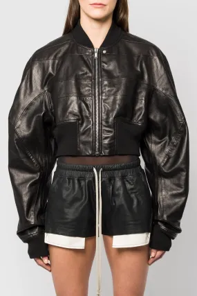 Rick Owens Girdered Cropped Bomber in Black SS25