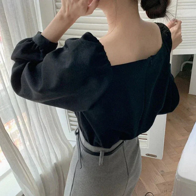 Scallop Collar Blouse Top