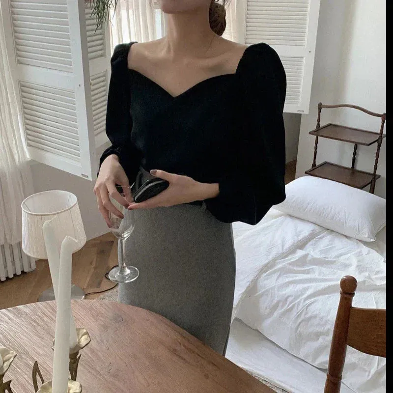 Scallop Collar Blouse Top