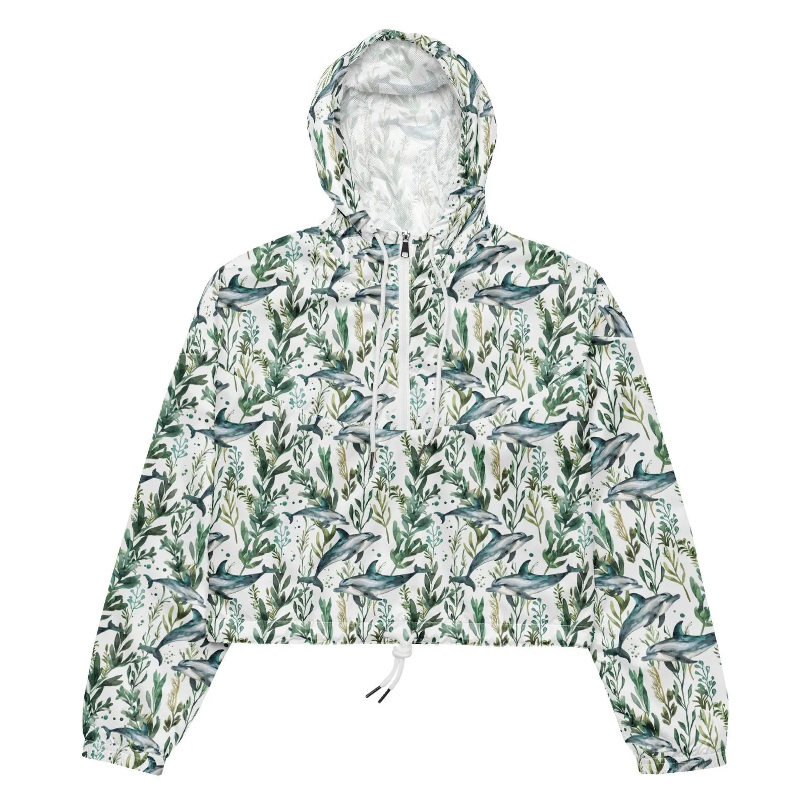 Seascape Dolphin Women’s cropped Windbreaker