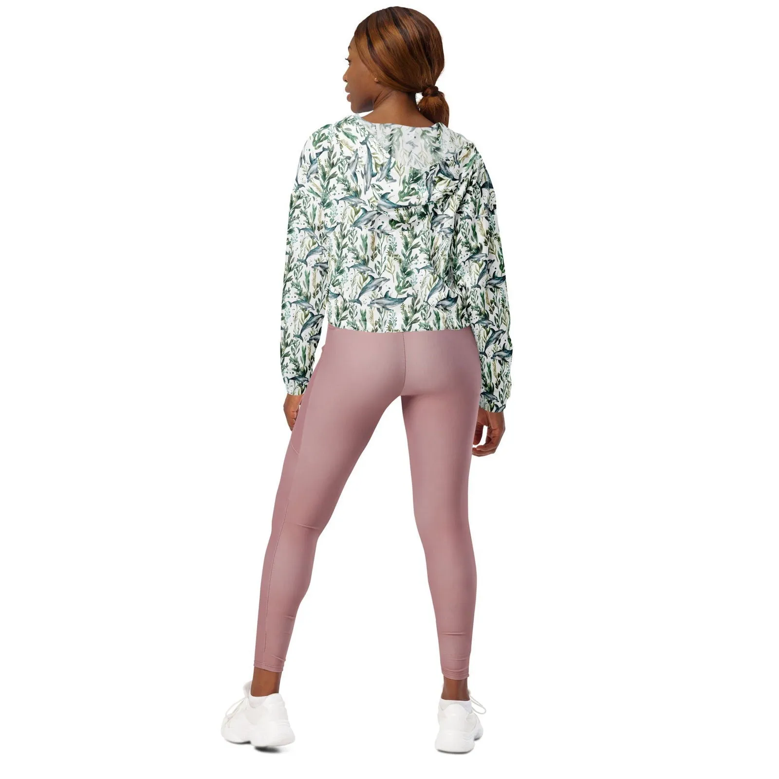 Seascape Dolphin Women’s cropped Windbreaker