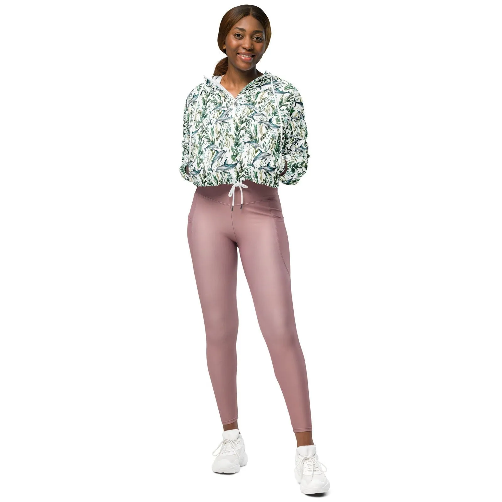 Seascape Dolphin Women’s cropped Windbreaker