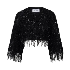 Sequin Fringed Evening Jacket