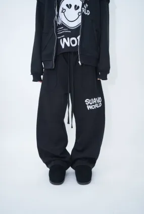 SMILEY SWEATPANTS - BLACK
