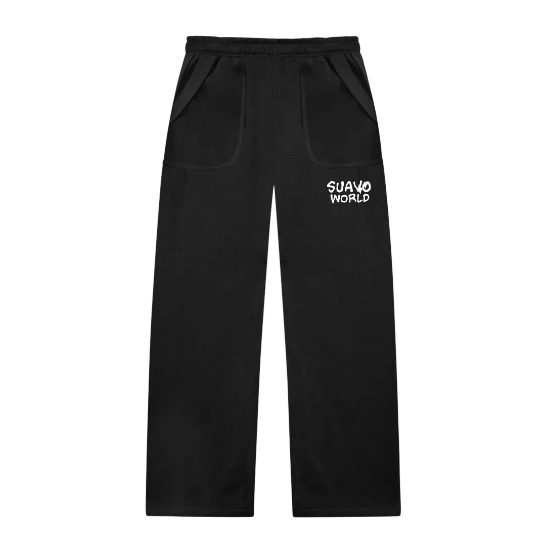 SMILEY SWEATPANTS - BLACK