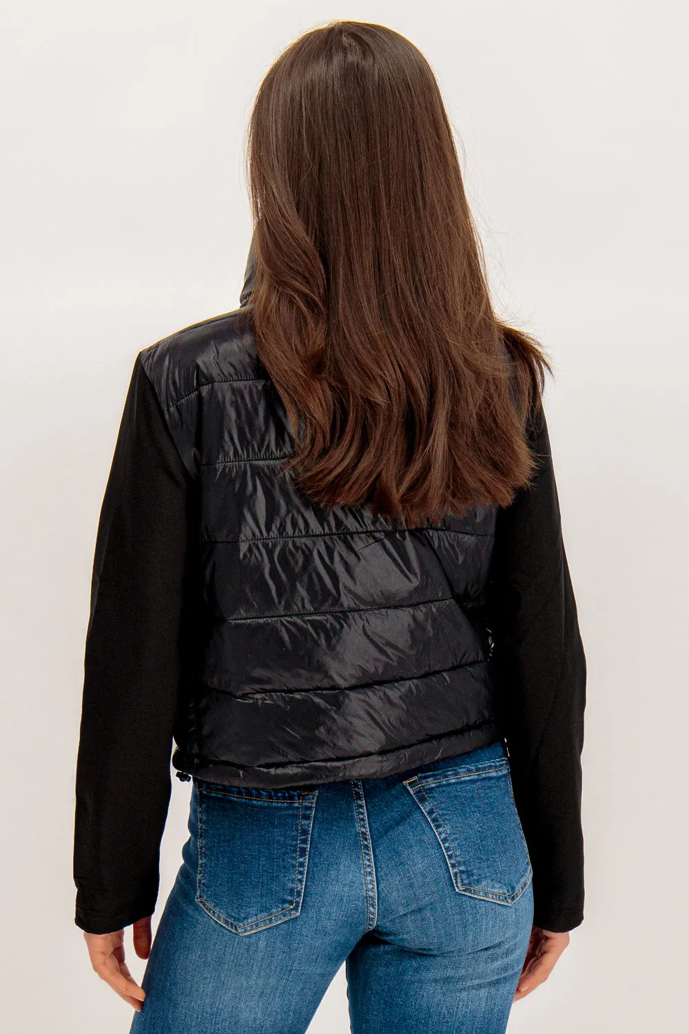 Sophie Cropped Mixed Black Jacket