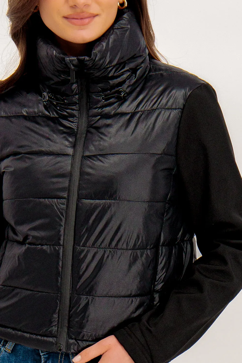 Sophie Cropped Mixed Black Jacket