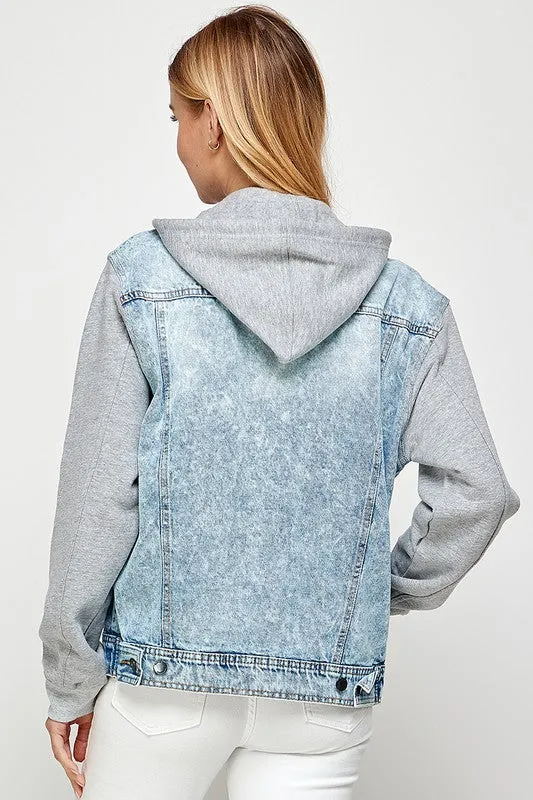 Start Again Hooded Jean Jacket