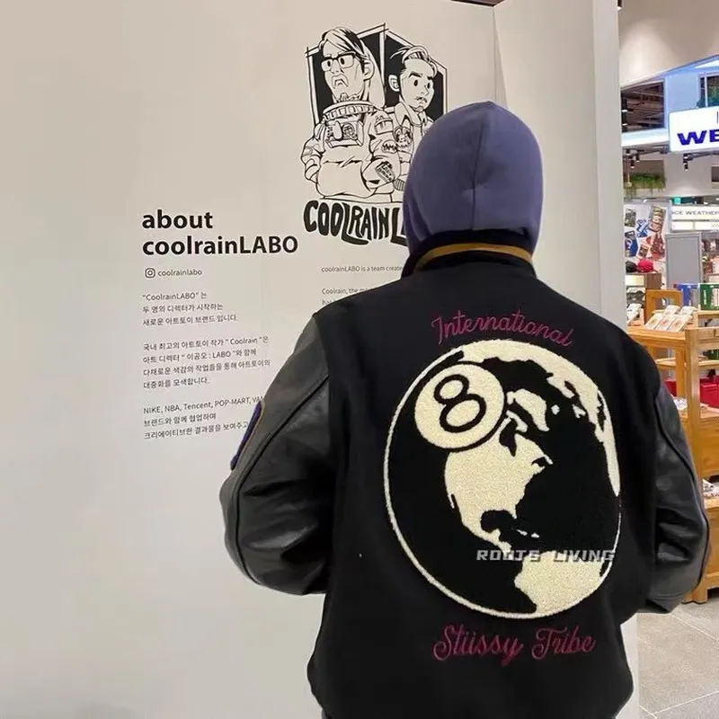 Stussy Hoodie Winter Baseball Uniform Black