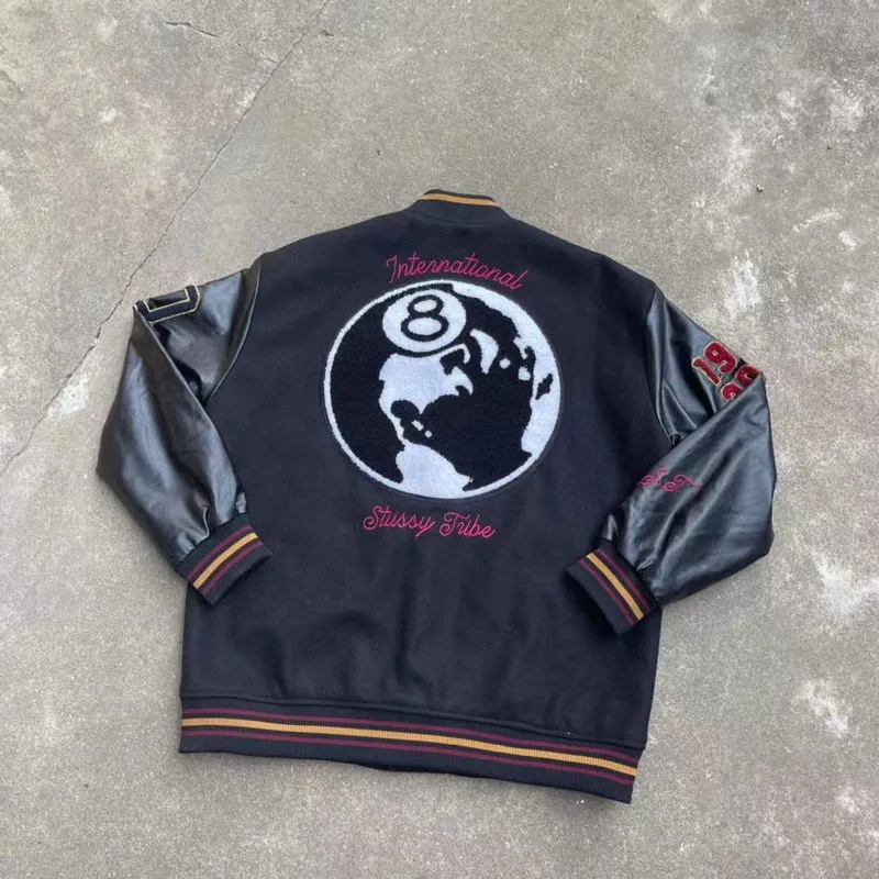 Stussy Hoodie Winter Baseball Uniform Black