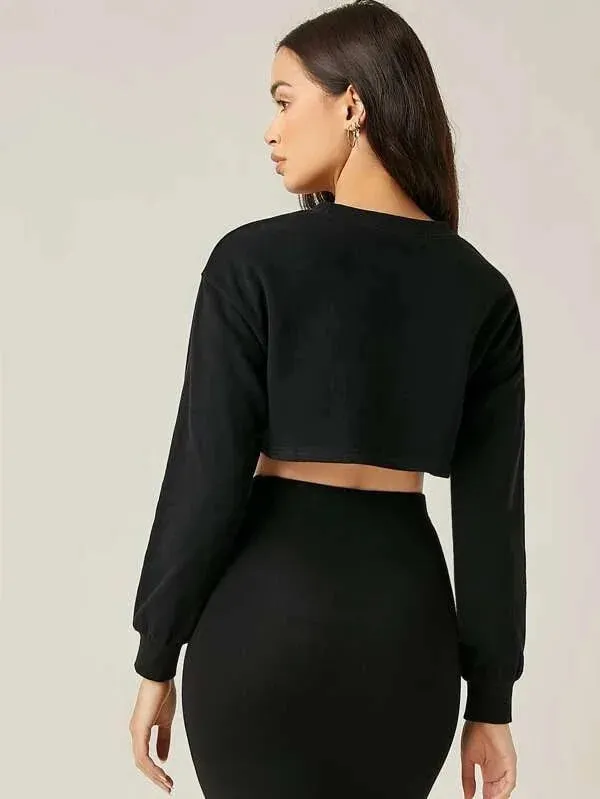 SXV SOLID BLACK CROP TOP