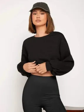 SXV SOLID BLACK CROP TOP