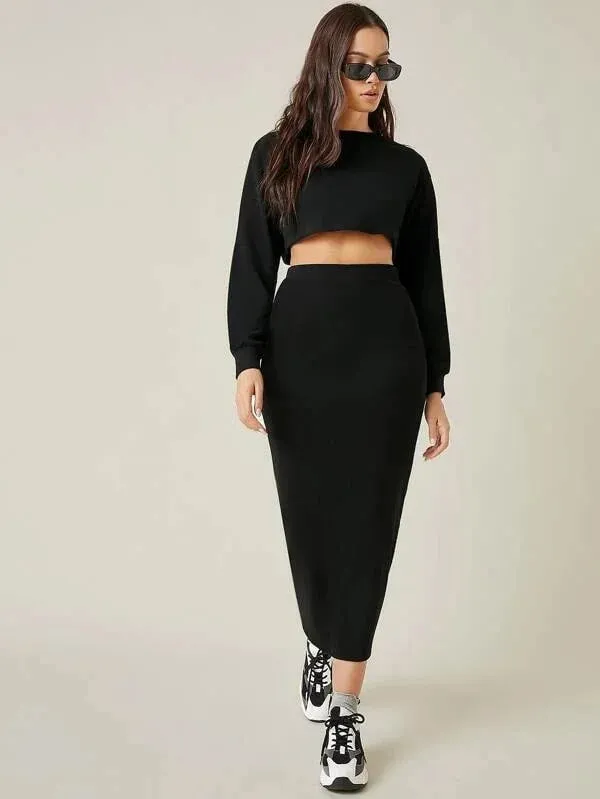 SXV SOLID BLACK CROP TOP